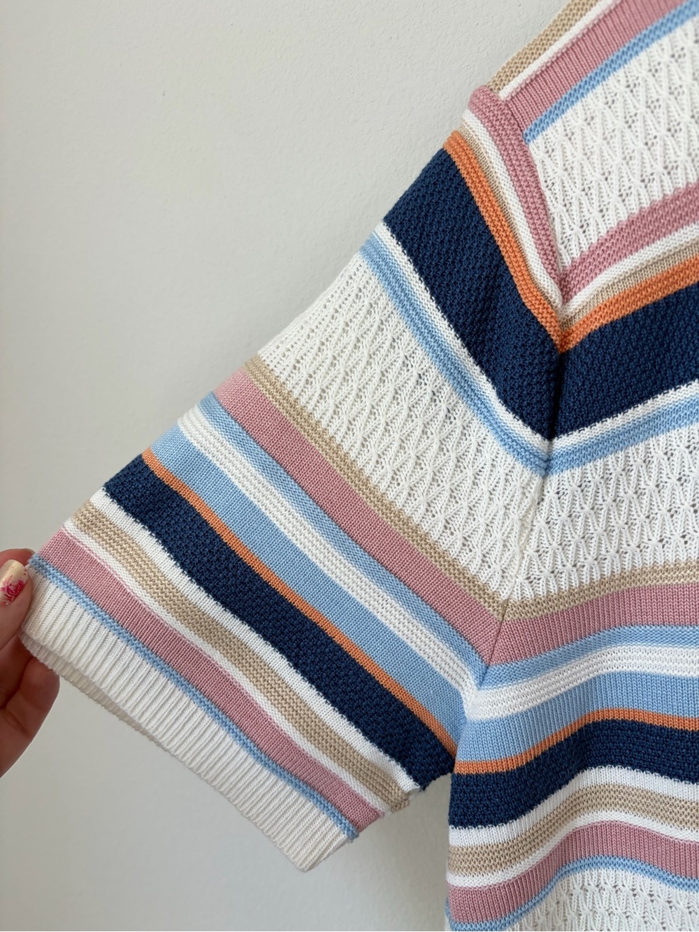 Vintage Alfred Dunner Knit Polo Shirt Size Medium Grandpacore Grannycore Blue - Picture 3 of 9